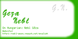 geza nebl business card