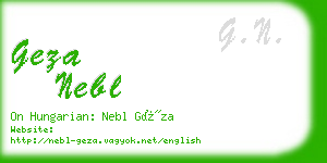 geza nebl business card